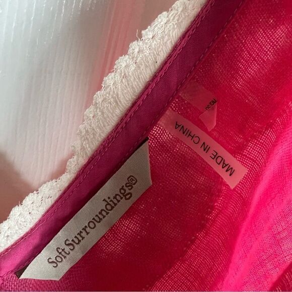 Soft Surroundings Linen Pink Ombre Kaftan Tunic - Picture 6 of 8